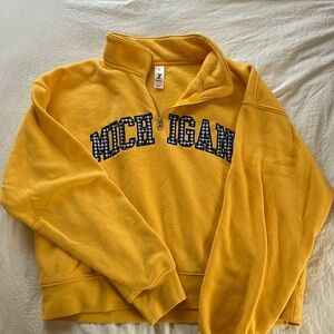 Yellow University of Michigan Crew Neck